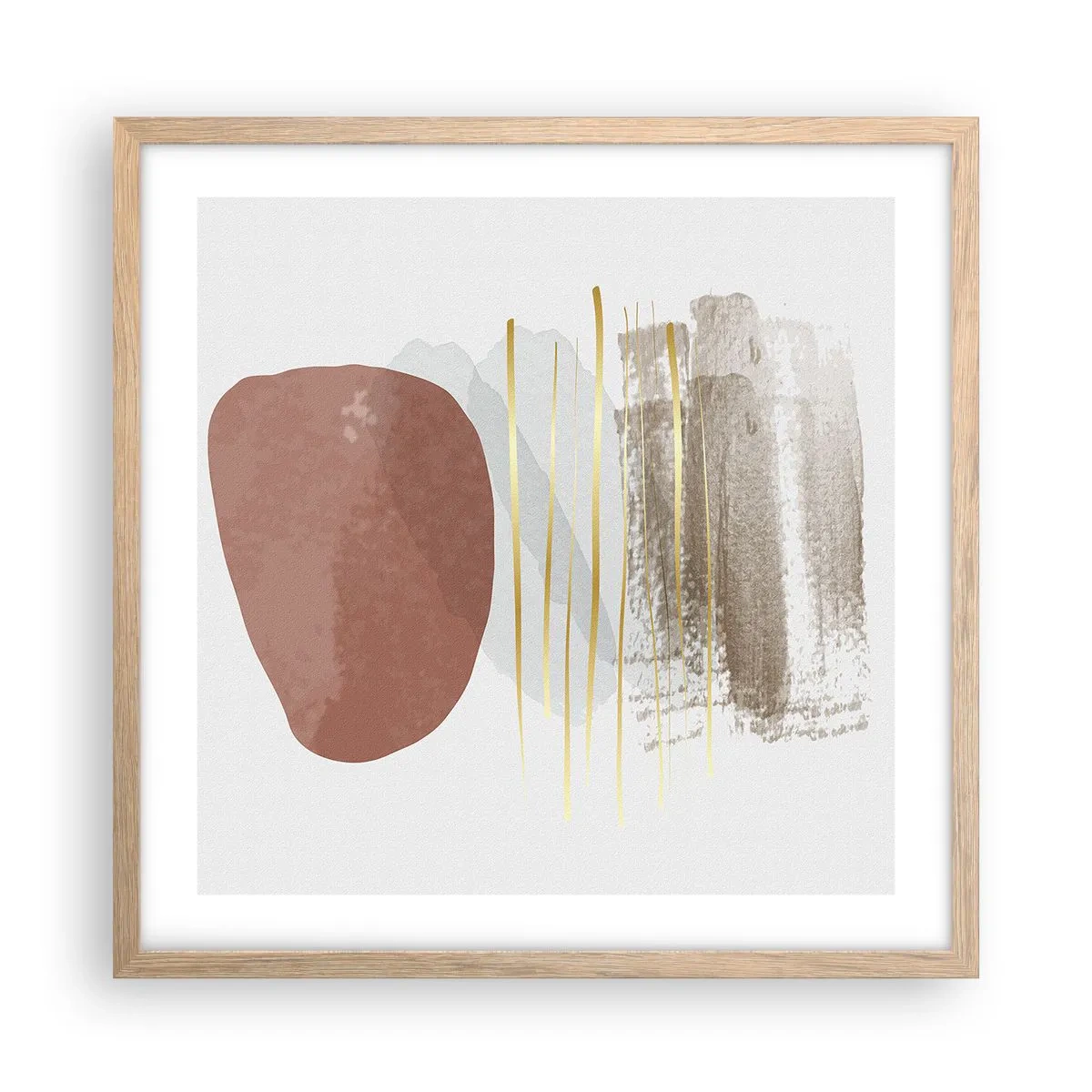 Een poster in een licht eiken lijst - Abstracte zuilengalerij - 50x50 cm