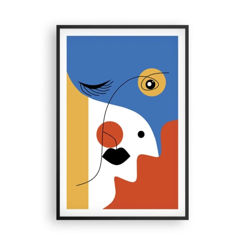 Poster in een zwarte lijst - Gedeconstrueerd portret - 61x91 cm