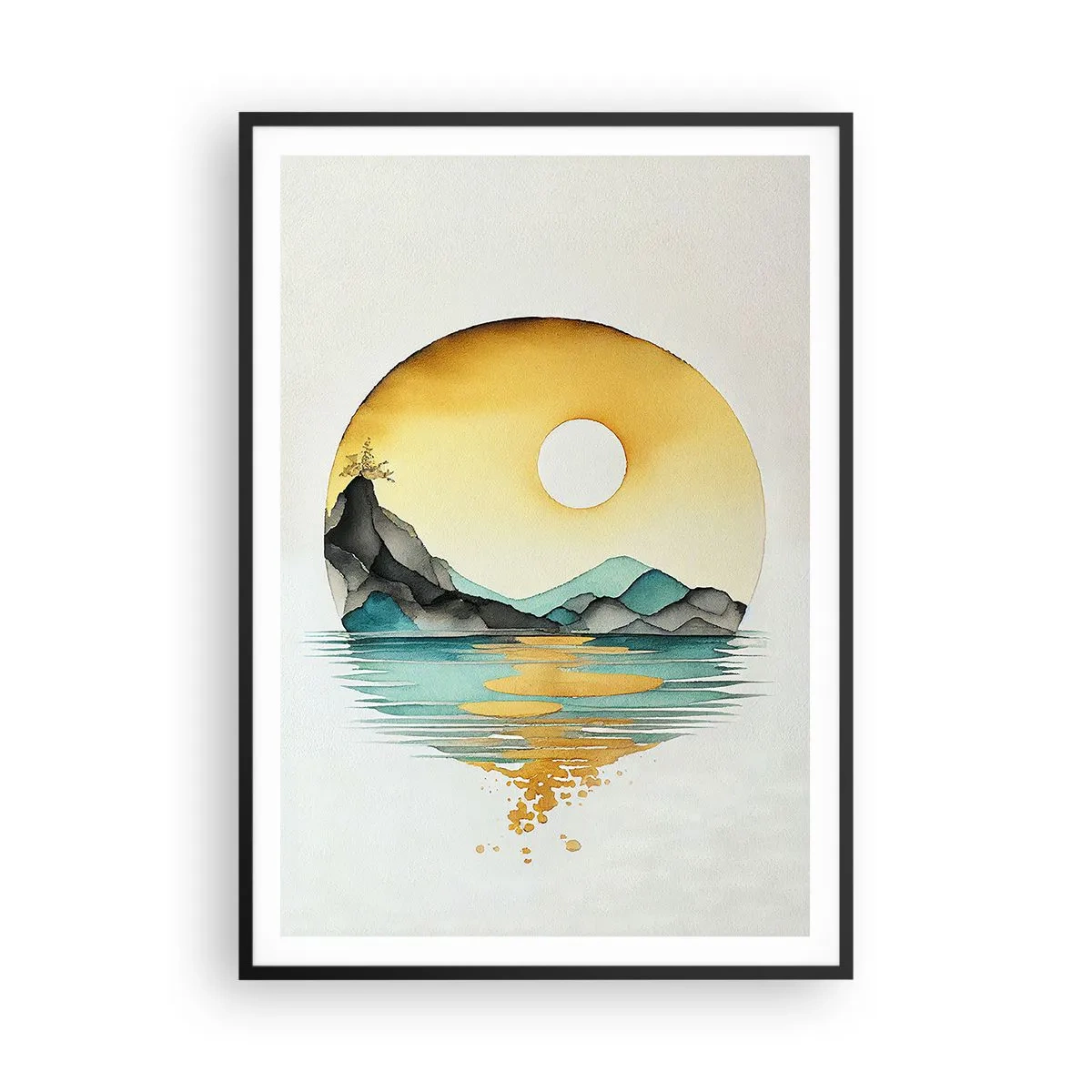 Poster in een zwarte lijst - In de cirkel van schoonheid - 70x100 cm