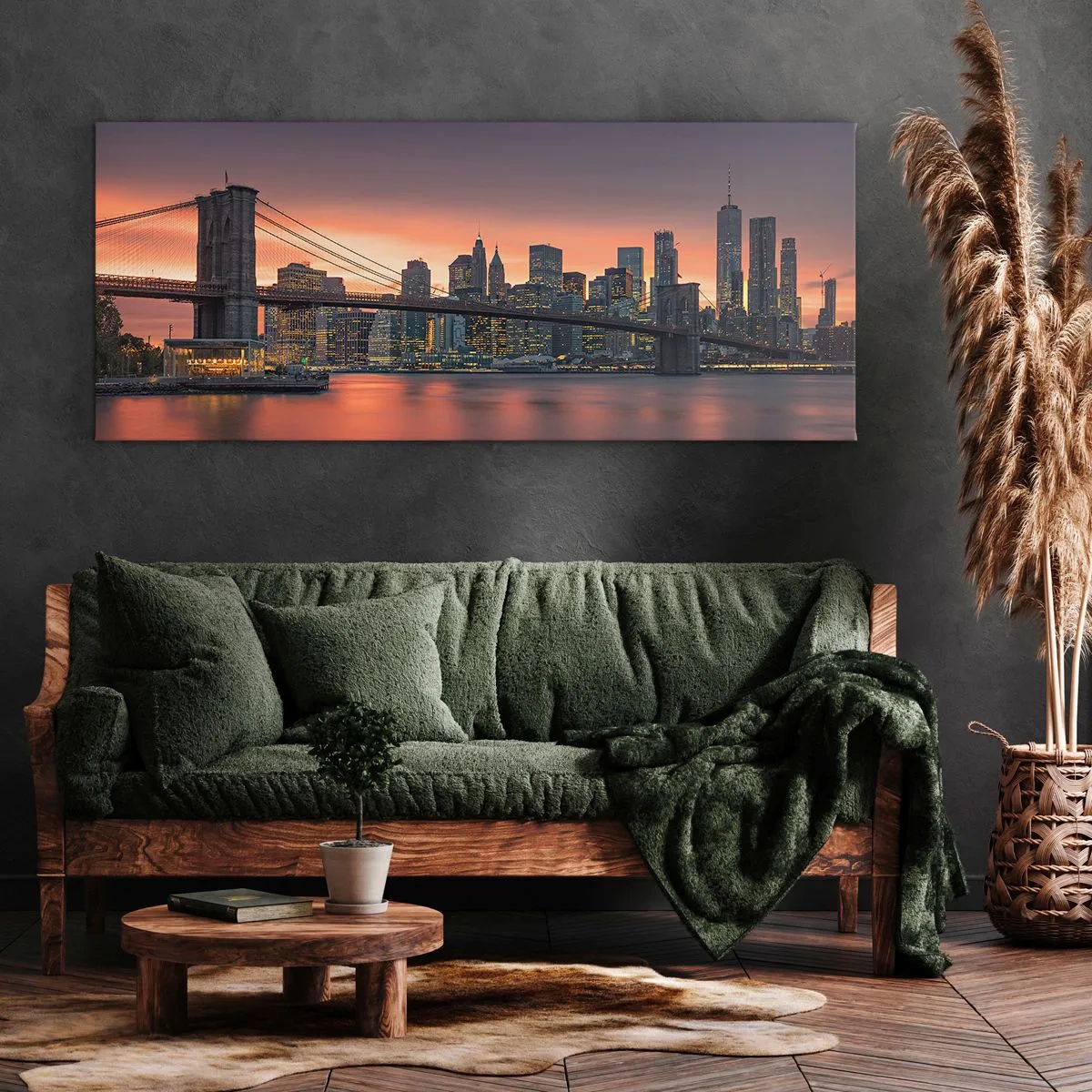 Schilderen op canvas - Ondergedompeld in lila stilte - 100x40 cm