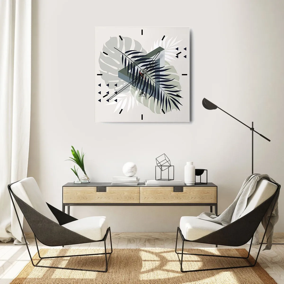 Wandklok - Klok - Natuur en geometrie - twee orden? - 30x30 cm