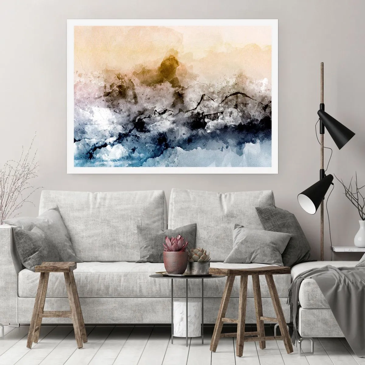 Poster - Verdronken in een wolk van mist - 70x50 cm