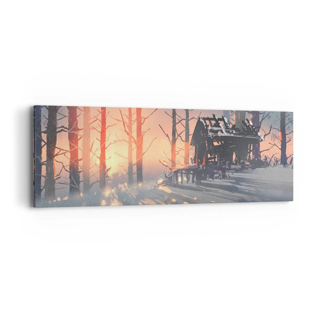 Schilderen op canvas - Alleen de zon kijkt hier naar binnen - 90x30 cm