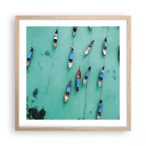 Een poster in een licht eiken lijst - In blijde verwachting - 50x50 cm