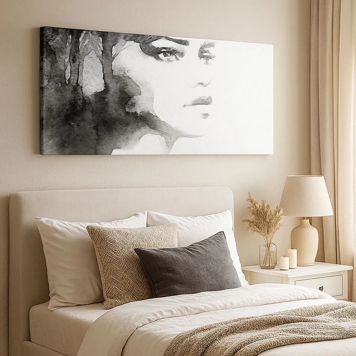 Schilderen op canvas - Gemaakt van mysterie en mist - 100x40 cm