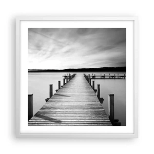 Poster in een witte lijst - Bij de waterput - vrede - 50x50 cm