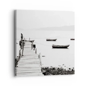 Schilderen op canvas - Stil en schoon boven het water - 30x30 cm