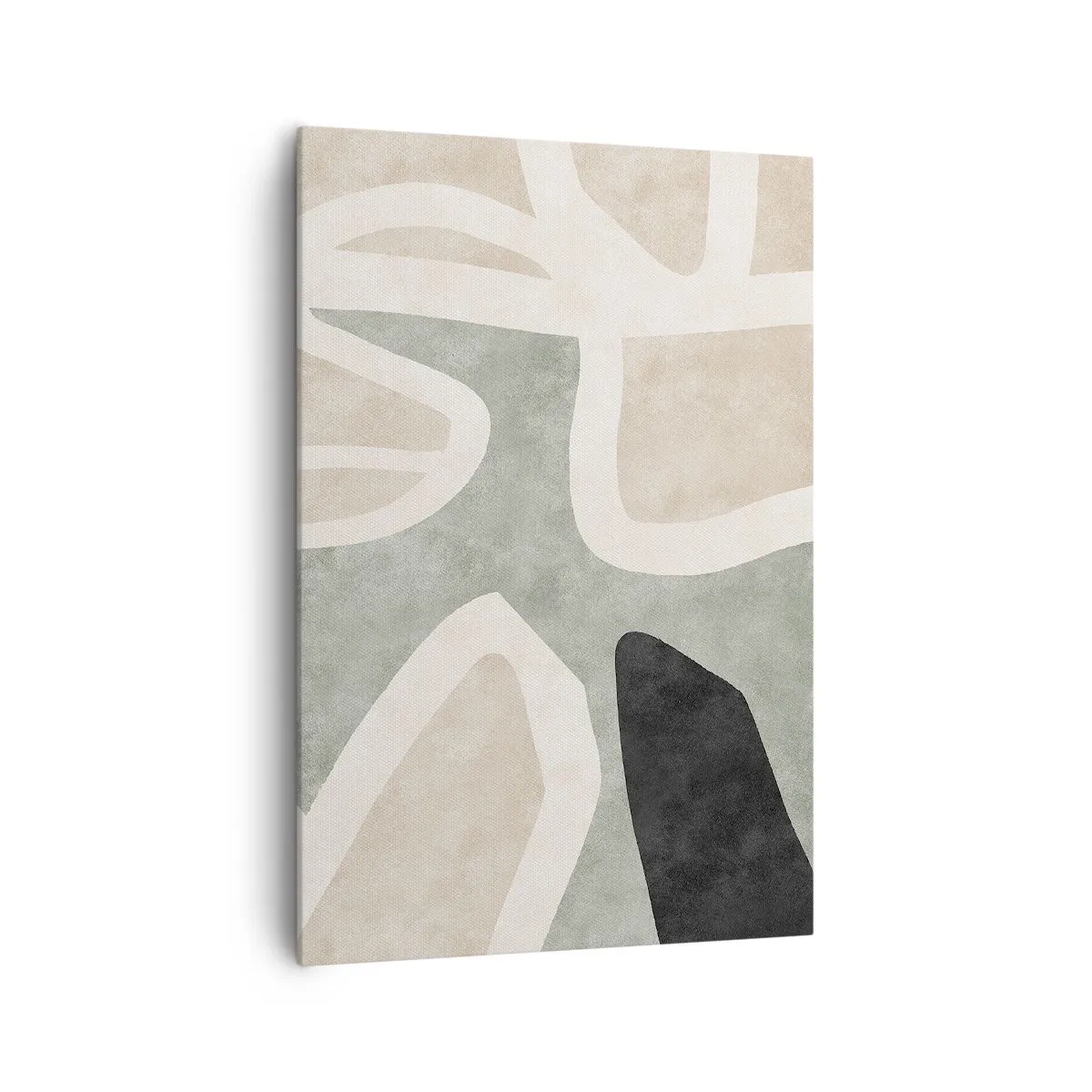 Schilderen op canvas - Compositie met een zwart motief - 70x100 cm