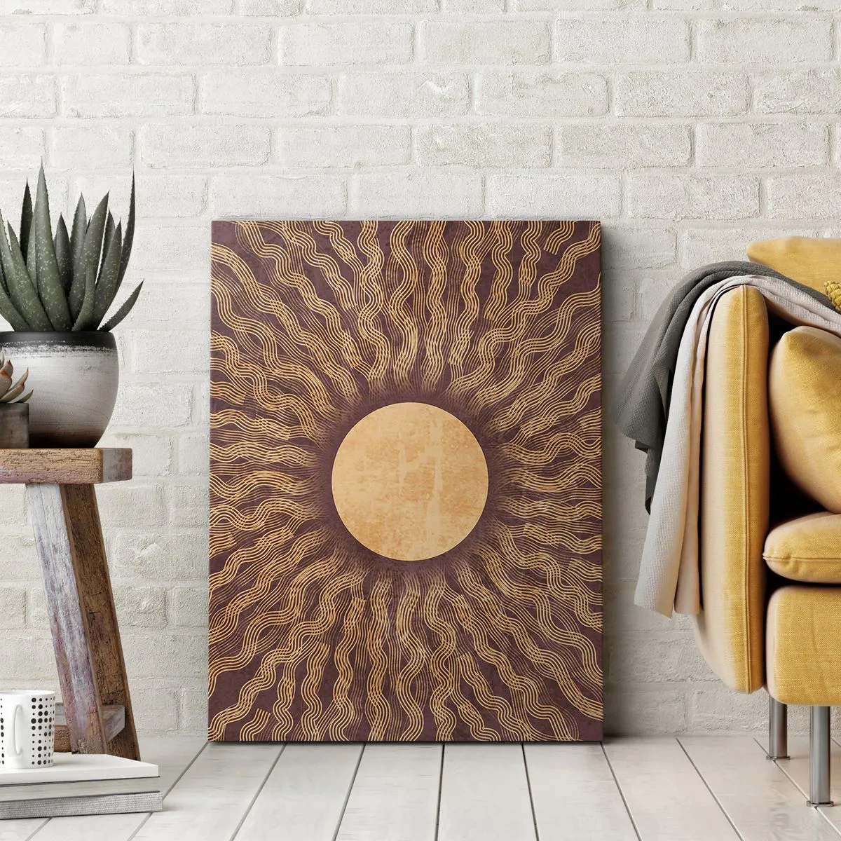 Schilderen op canvas - Zon icoon - 45x80 cm