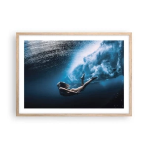 Een poster in een licht eiken lijst - Een moderne zeemeermin - 70x50 cm
