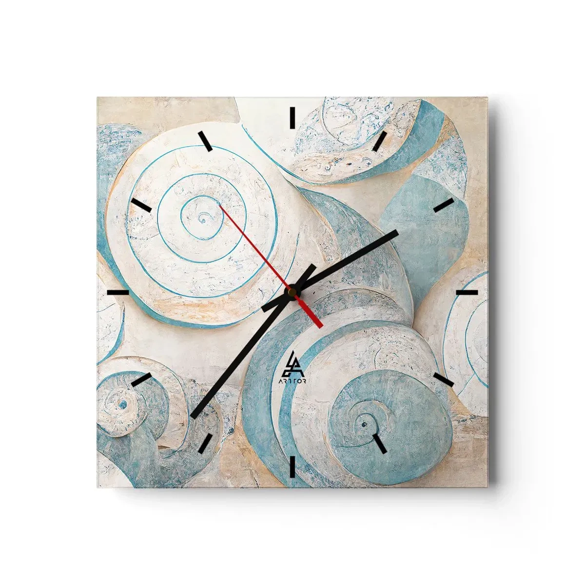 Wandklok - Klok - Wat zit er in de schelp? - 40x40 cm