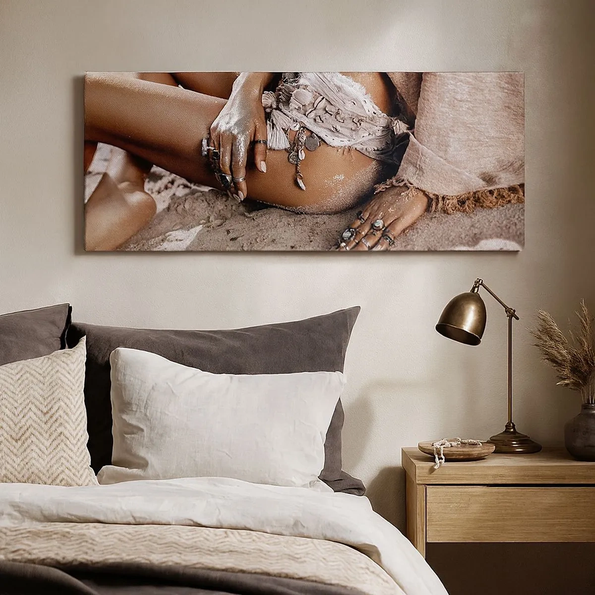 Schilderen op canvas - Door de golven gegooid? - 100x40 cm