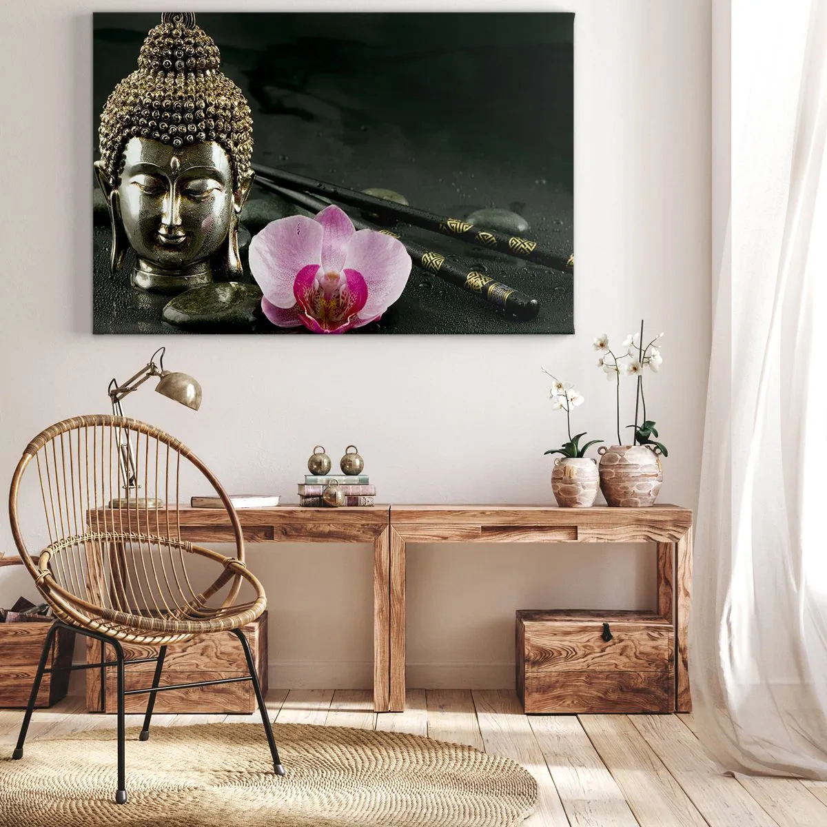 Schilderen op canvas - Harmonie van wijsheid en schoonheid - 100x70 cm