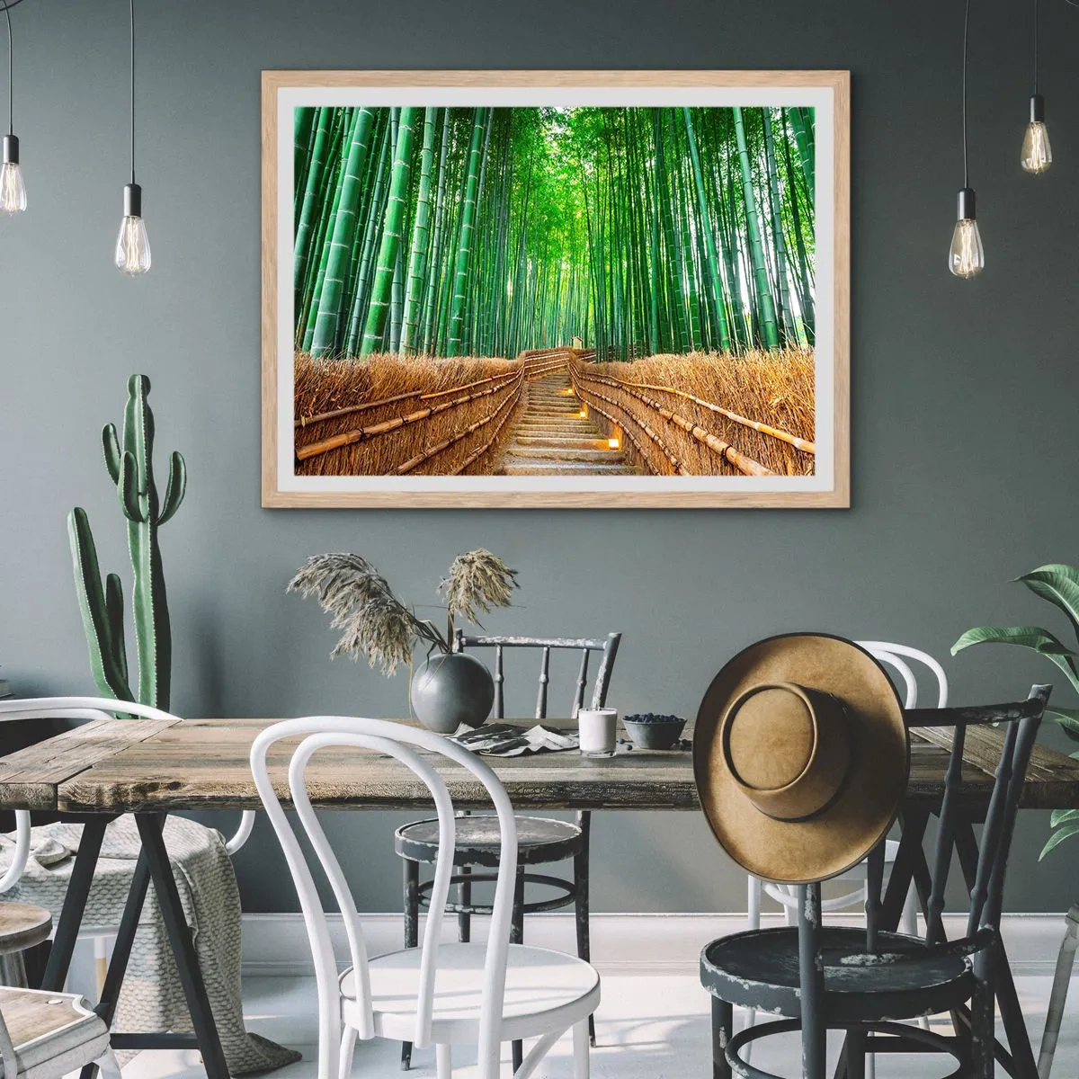 Een poster in een licht eiken lijst - De essentie van de aziatische natuur - 50x40 cm