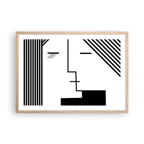 Een poster in een licht eiken lijst - Alleen maar een kus - 70x50 cm
