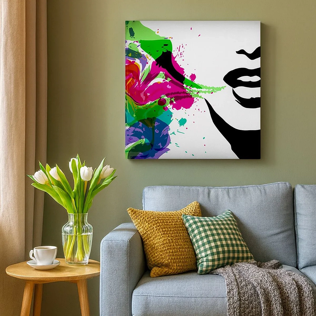 Schilderen op canvas - Een verhaal in de kleuren van de regenboog - 30x30 cm