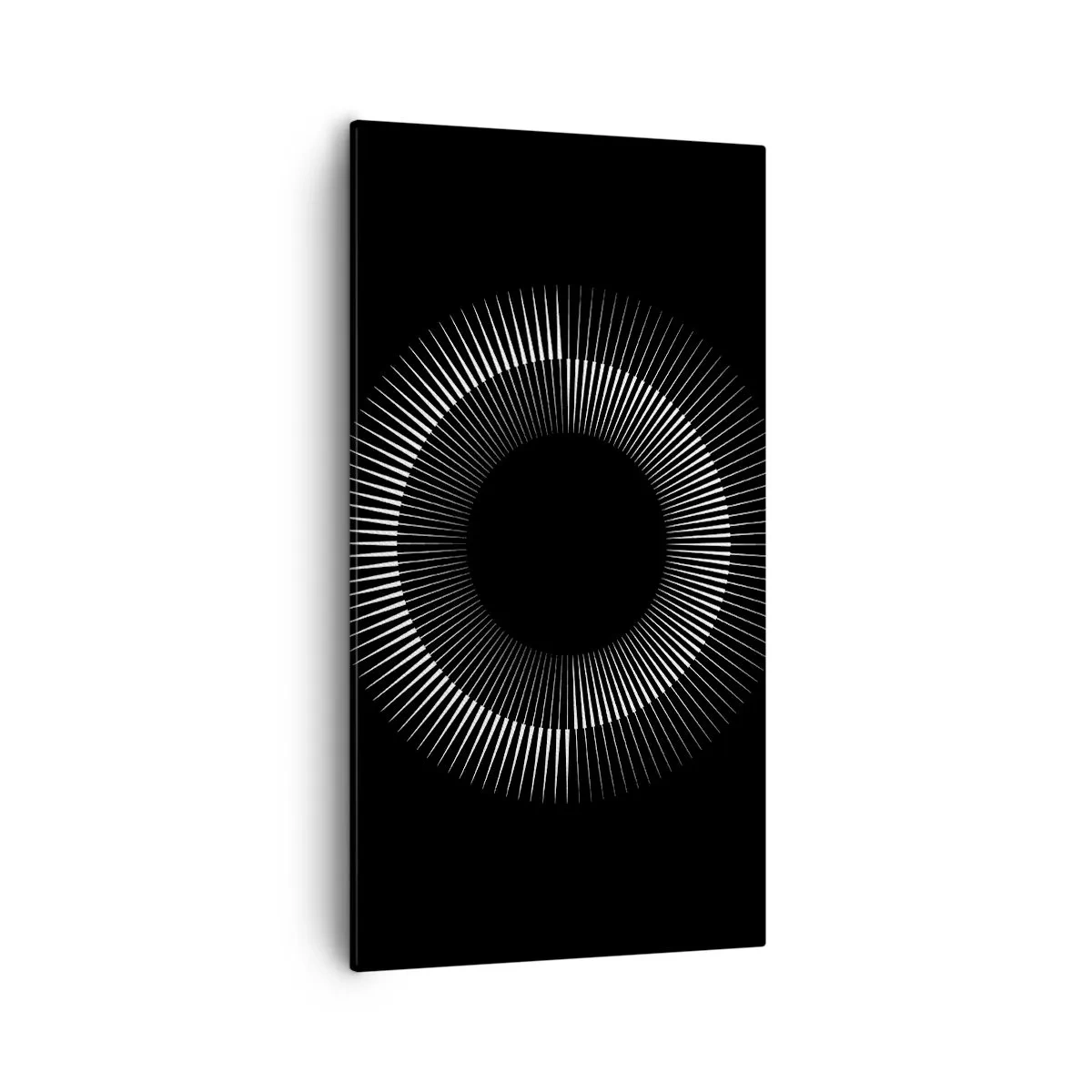 Schilderen op canvas - Zwarte zon - 55x100 cm