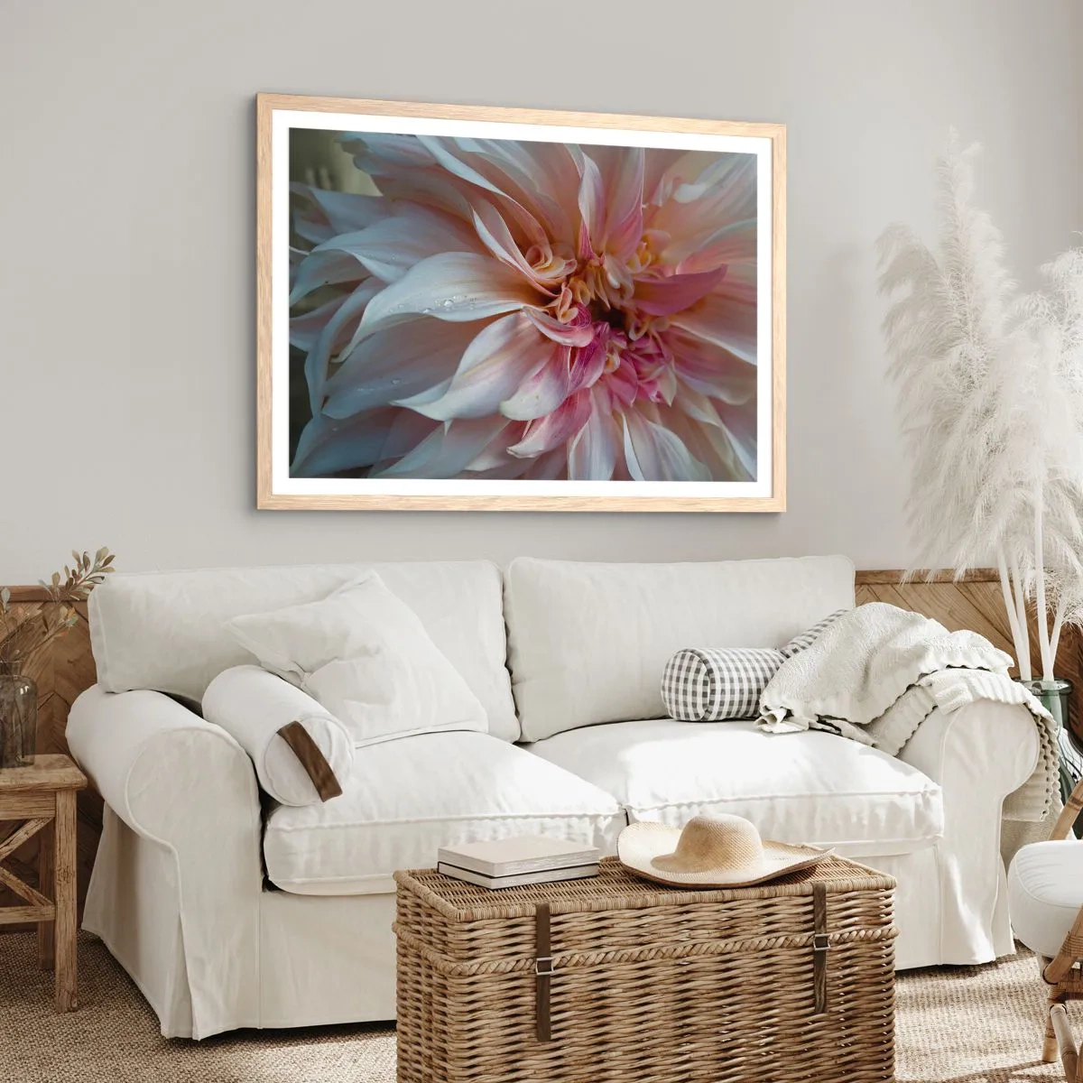 Een poster in een licht eiken lijst - Bloeiende frisheid - 91x61 cm