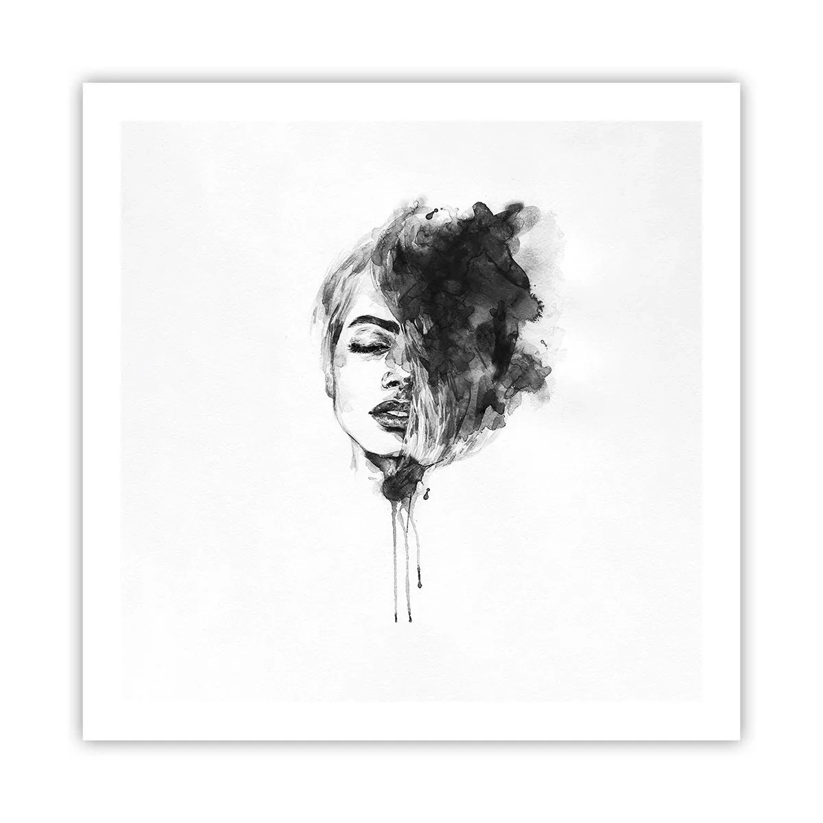 Poster - Waar droomt het meisje over? - 60x60 cm