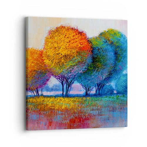 Schilderen op canvas - Een klomp van schitterende kleuren - 30x30 cm