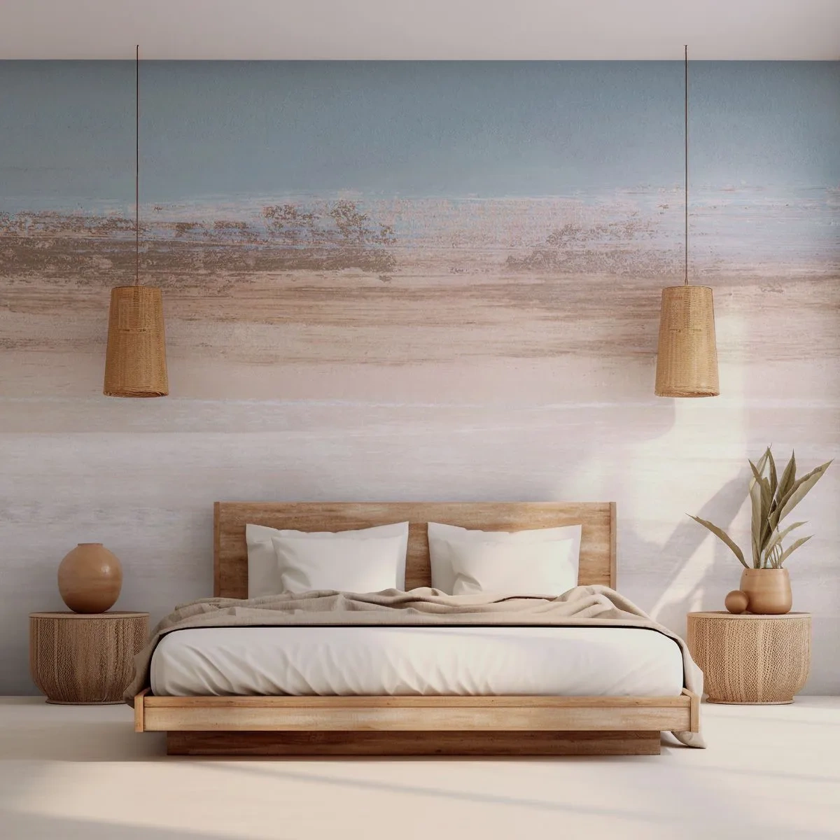 Fotobehang Standard Eco - Dubbelzinnig landschap - Deel, Helder, Minimalisme - 400x280 cm