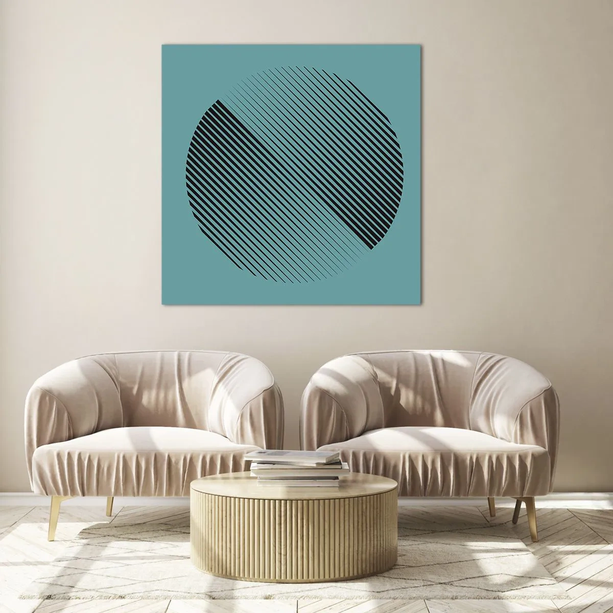 Schilderen op glas - Cirkel – een geometrische variatie - 60x60 cm