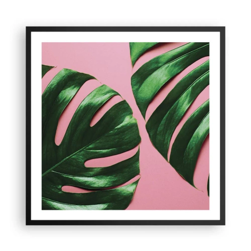 Poster in een zwarte lijst - Groene rendez-vous - 60x60 cm