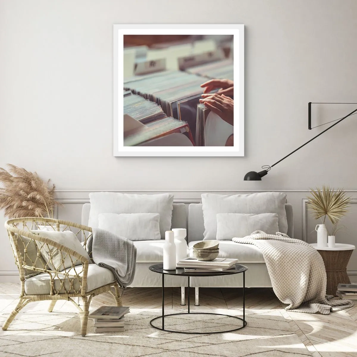 Poster in een witte lijst - Op zoek naar emoties - 50x50 cm