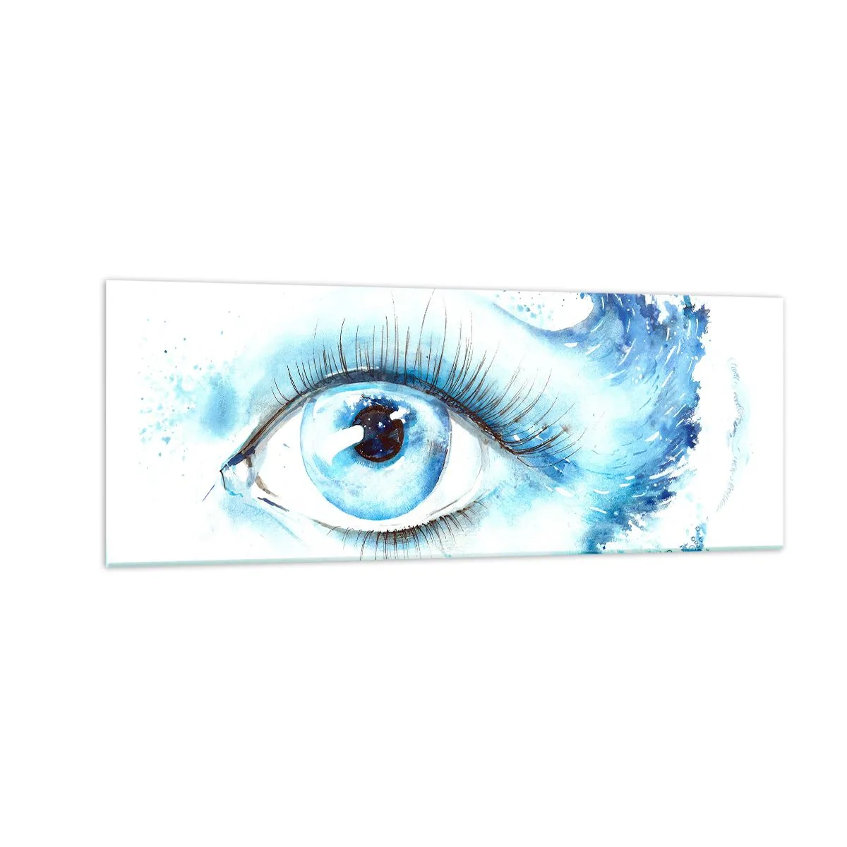 Schilderen op glas - Dompel jezelf onder in het blauw van de blik - 140x50 cm