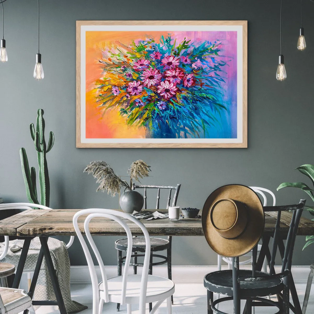 Een poster in een licht eiken lijst - Levensenergie - 50x40 cm