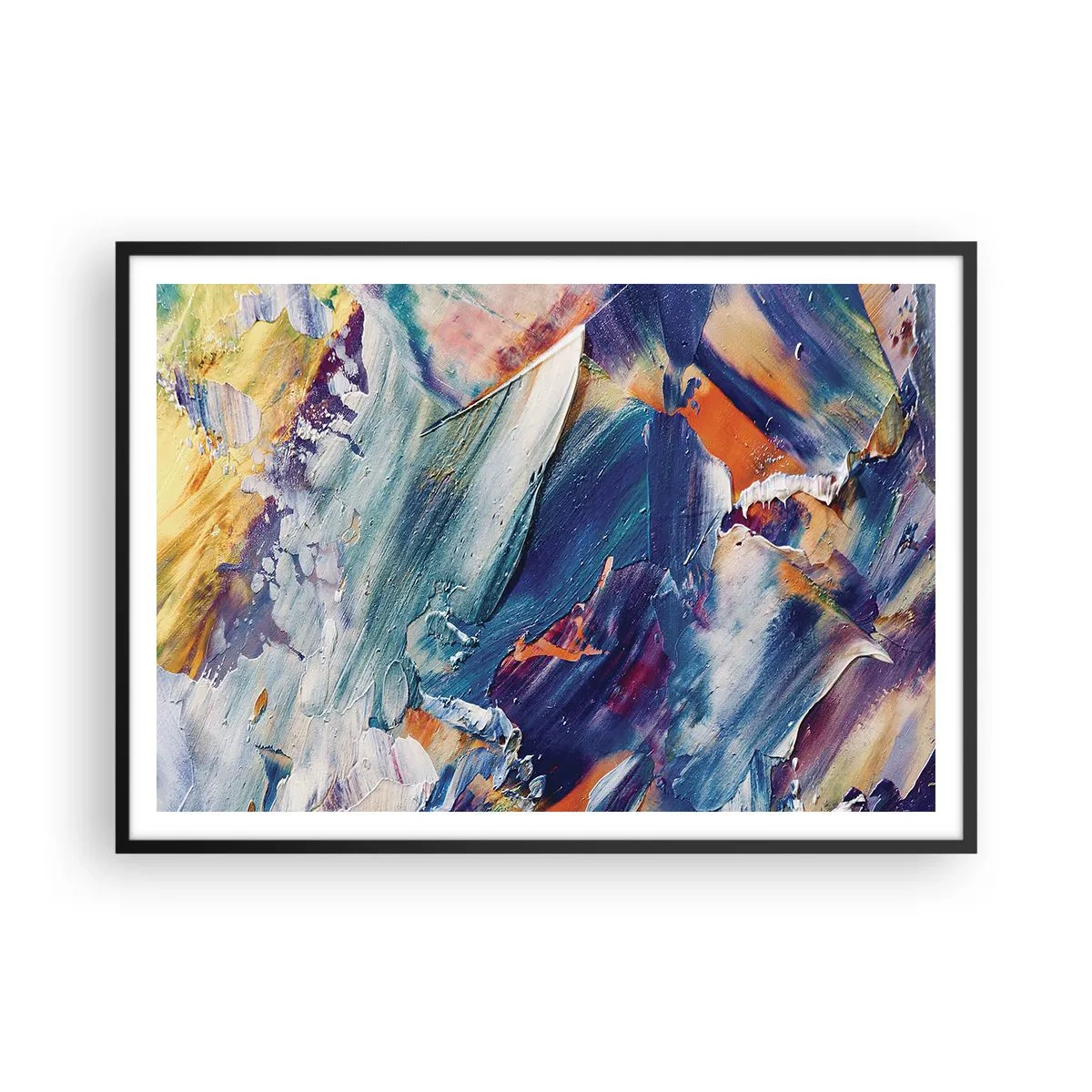 Poster in een zwarte lijst - Kleur verwarring - 100x70 cm