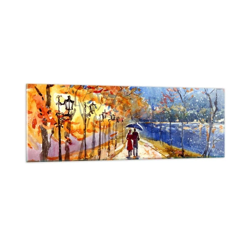Schilderen op glas - Samen tot de grens van de tijd - 90x30 cm