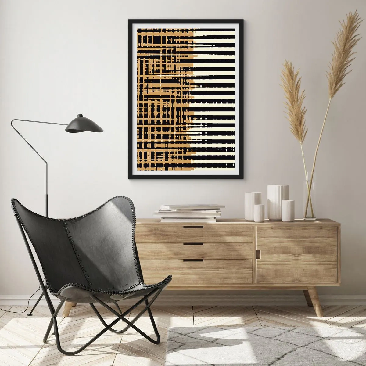 Poster in een zwarte lijst - Architecturale abstractie - 61x91 cm