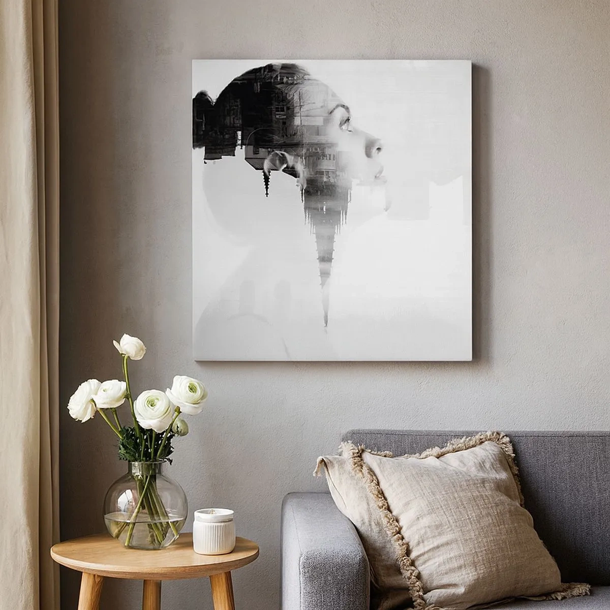 Schilderen op canvas - Aan beide zijden van het glas - 30x30 cm