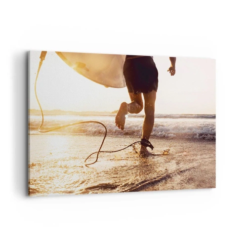 Schilderen op canvas - Om de golf te ontmoeten - 100x70 cm