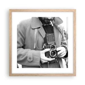 Een poster in een licht eiken lijst - Retro stijl - 40x40 cm
