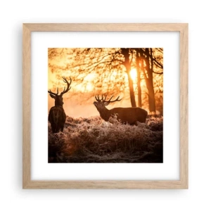 Een poster in een licht eiken lijst - De droom van een jager - 30x30 cm
