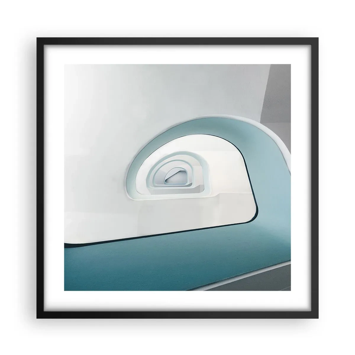 Poster in een zwarte lijst - Naar de bodem van de blauwe - 50x50 cm