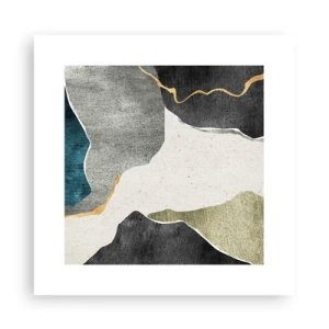 Poster - Mozaïekcompositie met gouddraad - 30x30 cm