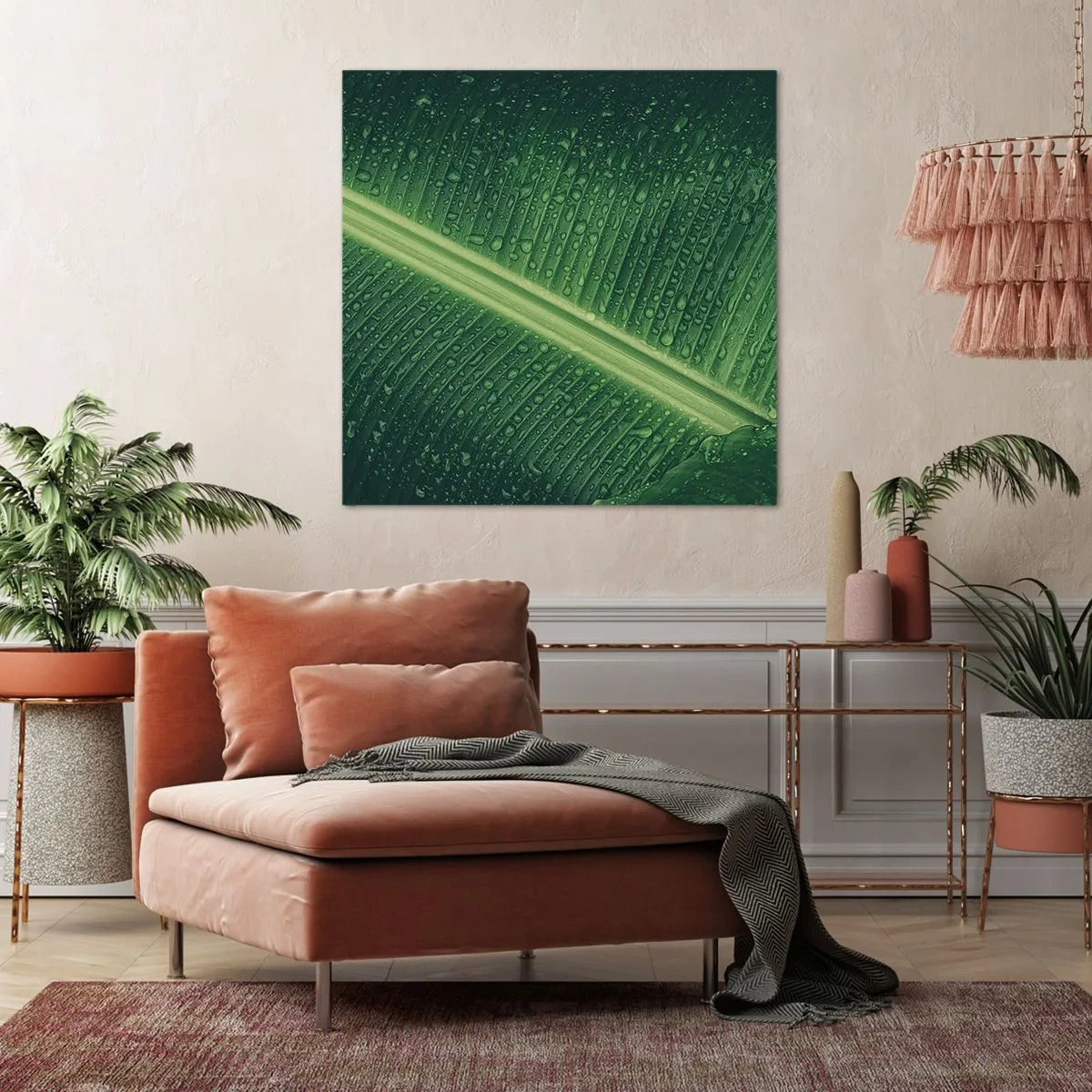 Schilderen op canvas - De structuur van groen - 70x70 cm