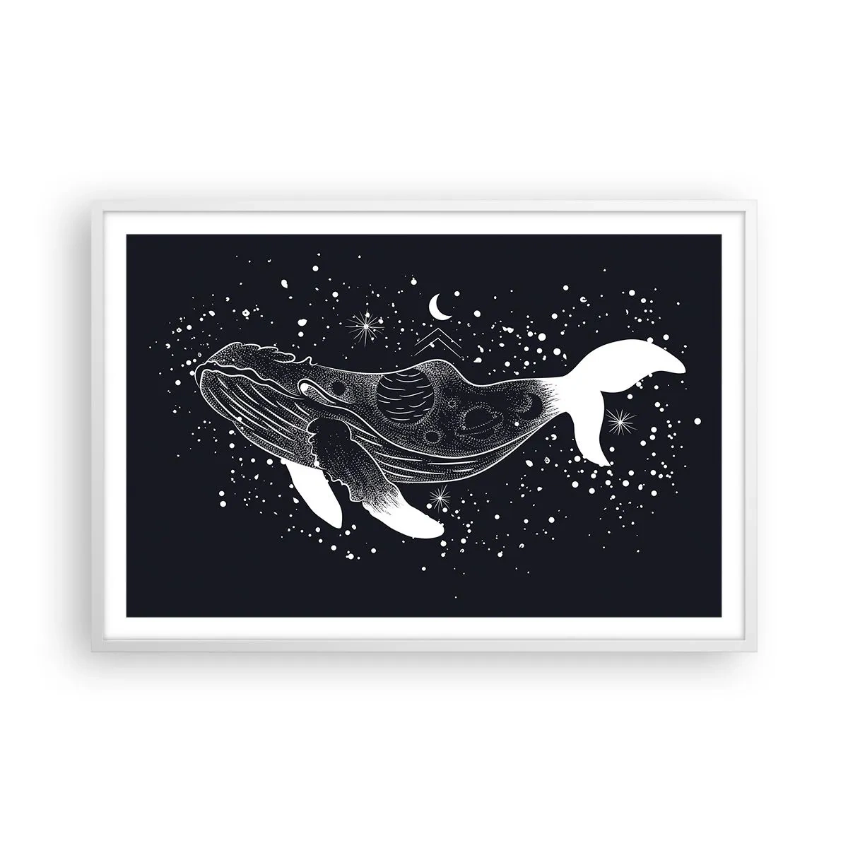 Poster in een witte lijst - In de oceaan van het universum - 91x61 cm