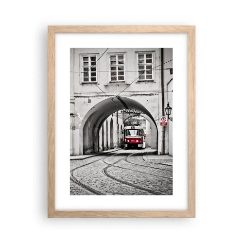 Een poster in een licht eiken lijst - Door het doolhof van de stad - 30x40 cm