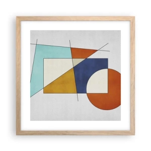 Een poster in een licht eiken lijst - Abstractie: modernistisch plezier - 40x40 cm