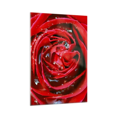 Schilderen op glas - In de dauwdruppels - 80x120 cm