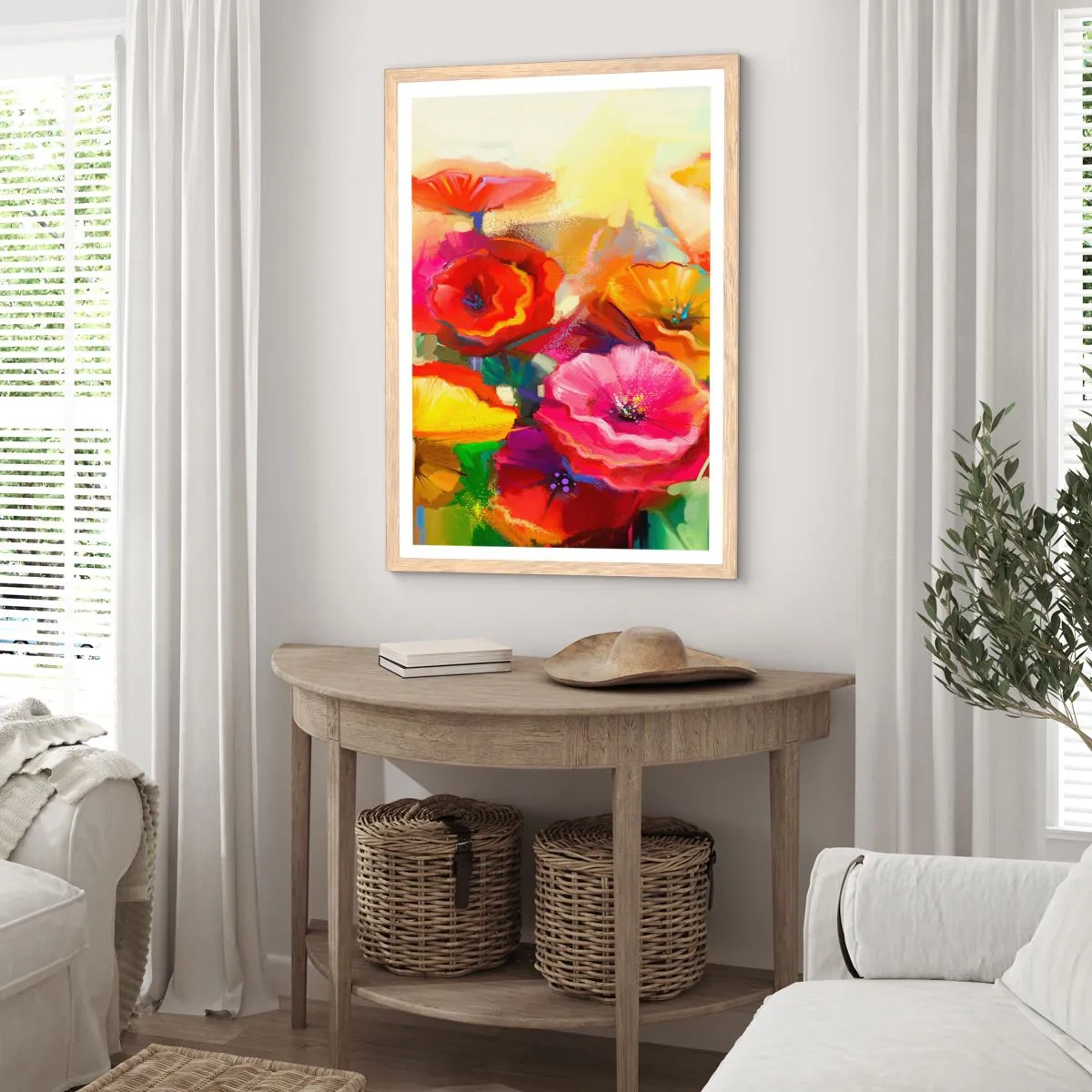 Een poster in een licht eiken lijst - Niet alleen rood - 50x70 cm