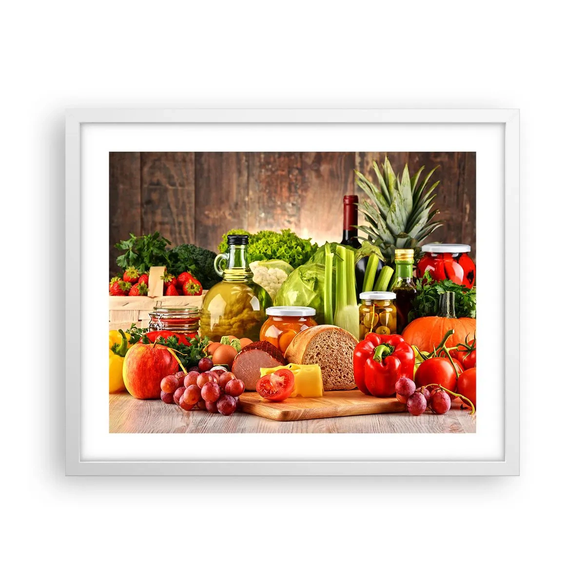Poster in een witte lijst - Gerookt, gebakken en gemarineerd - 50x40 cm