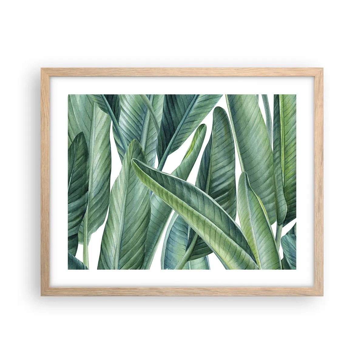 Een poster in een licht eiken lijst - Groen zelf - 50x40 cm