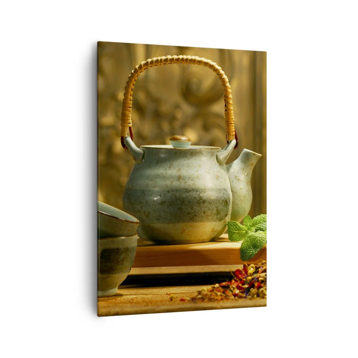 Schilderen op canvas - Verhandeling over het drinken van thee - 70x100 cm