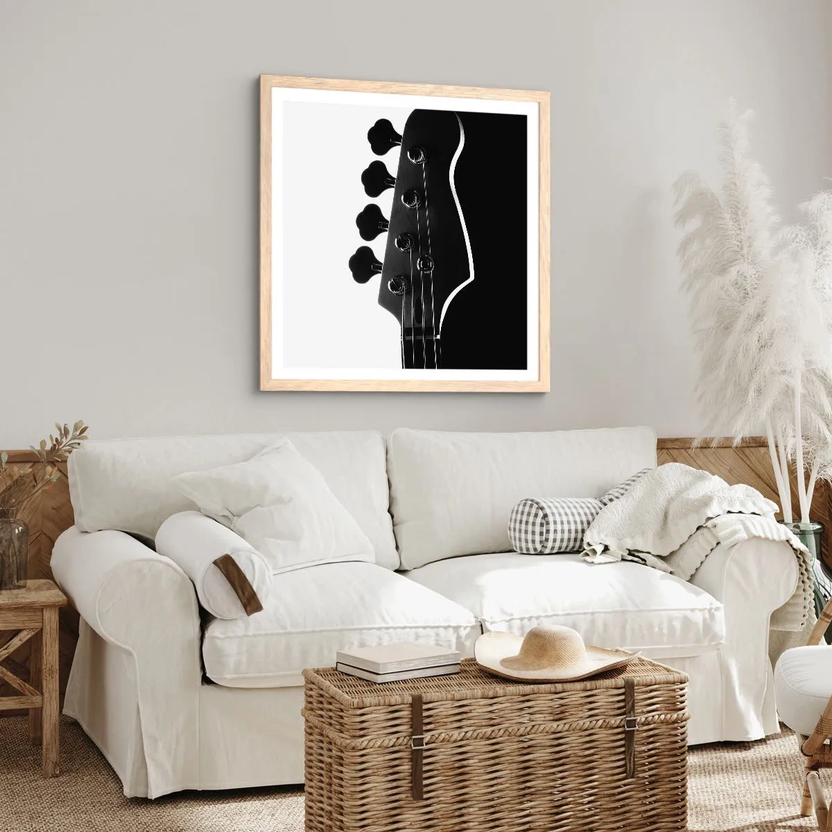 Een poster in een licht eiken lijst - Rock stilte - 60x60 cm