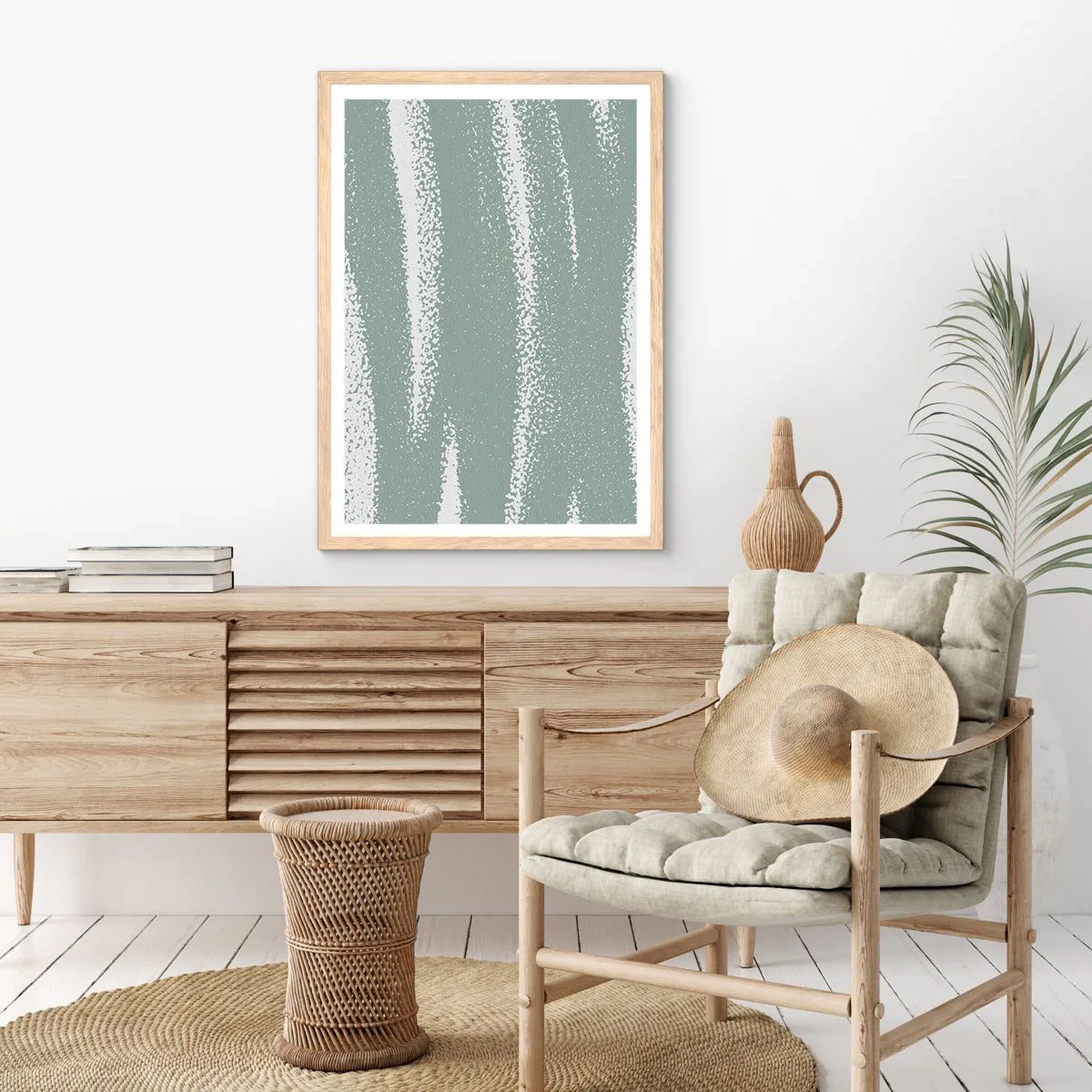 Een poster in een licht eiken lijst - Abstractie in een winterklimaat - 40x50 cm